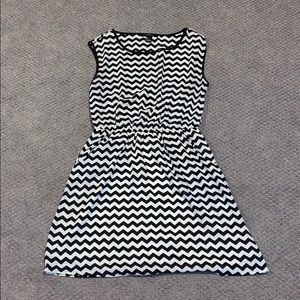 Black and white chevron dress